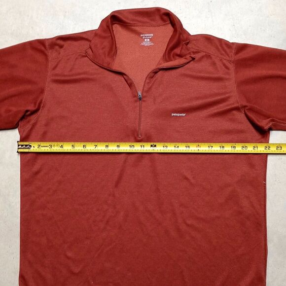 *READ* Patagonia Capilene 1/4 Zip Rust Orange Pullover Base Layer - Men's Large - Picture 12 of 13